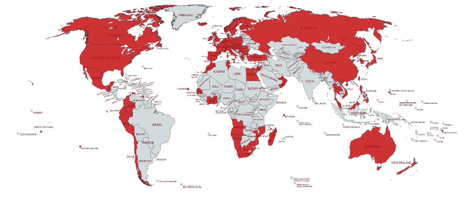 Countries I have visited through 2023