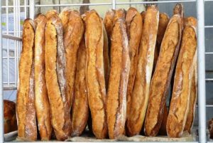 Freshly made throughout the day, the baguettes stand like obedient soldiers as they wait to see who’s going to come in and take them home.